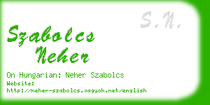 szabolcs neher business card